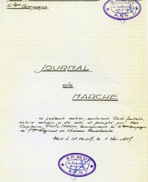 Le 5 Mai 1957 est ouvert le  second tome du Journal de Marche  il est au format 19 x 29 et non plus au format écolier